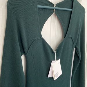 NWT Sweetheart Bodycon Dress & Other Stories in Forest Green for Holiday Party